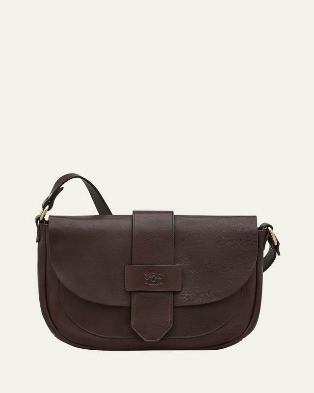 Alloro Saddle Vachetta Leather Crossbody Bag